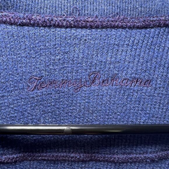 Tommy Bahama 1/4 Zip Pullover Sweater Mens Size XL Purple Cotton Tencel Blend - Picture 6 of 10